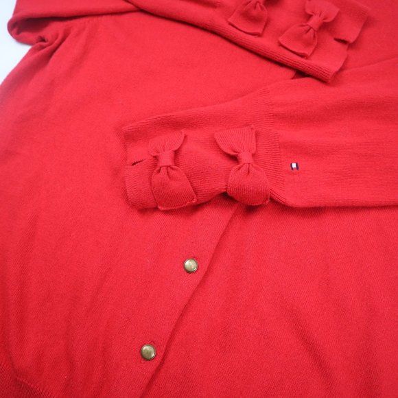 tommy hilfiger red bow sleeve XL Cardigan sweater - Picture 6 of 11